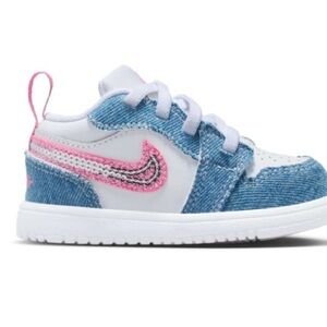 Air Jordan Denim and Pink Sneakers